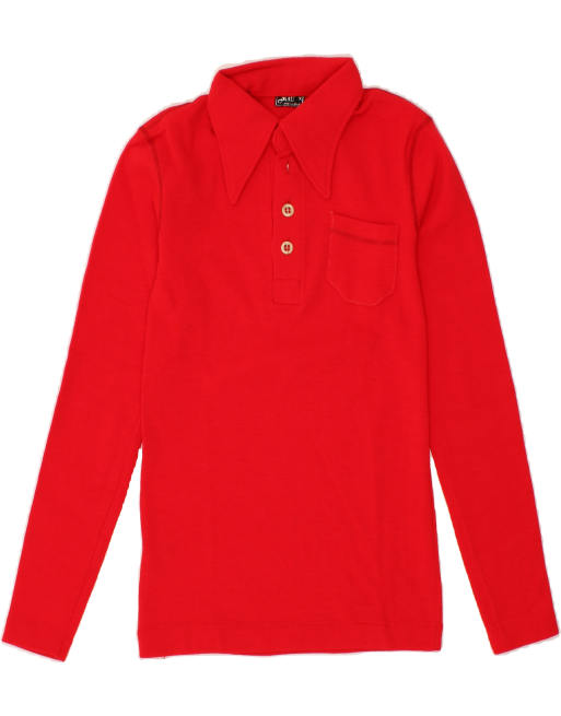Vintage Size XS Long Sleeve Polo Shirt in Red