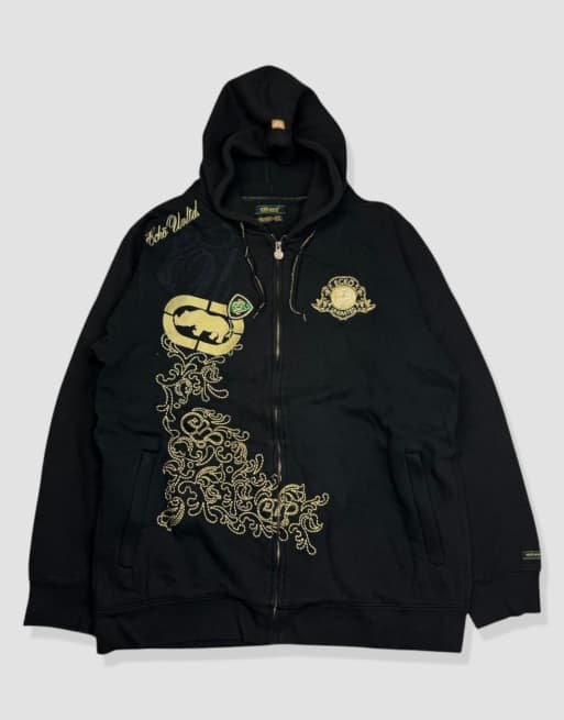 Vintage size XXL Ecko Unltd full-zip hoodie in black