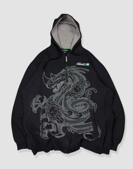 Vintage size XXL ecko unltd grunge hoodie in black