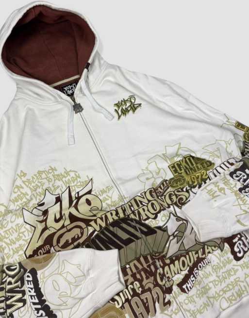 Vintage size XXL Ecko Unltd hoodie in white | ASOS