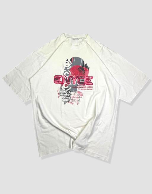 Vintage size XXL Enyce embroidered t-shirt in white