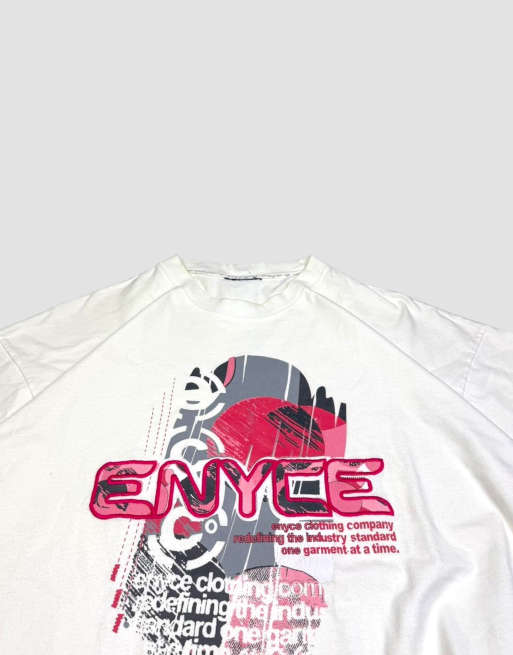 Vintage size XXL Enyce embroidered t-shirt in white, 3 of 4