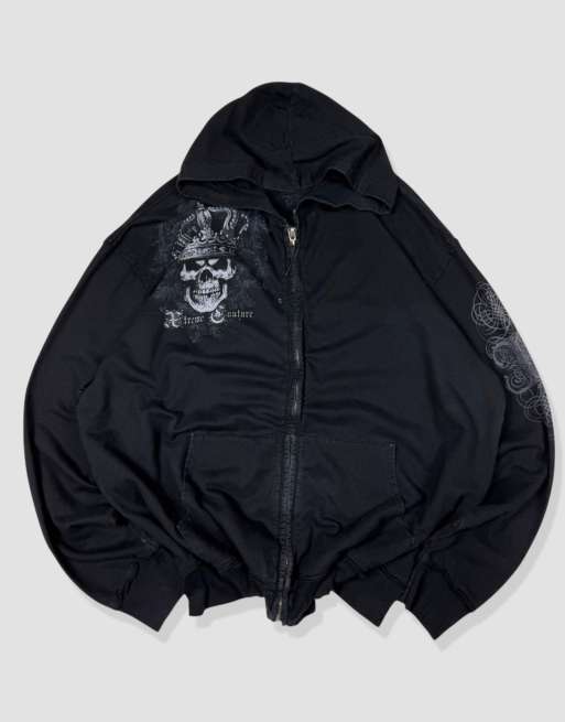Vintage Size XXL Grunge Xtreme Couture Hoodie in Black