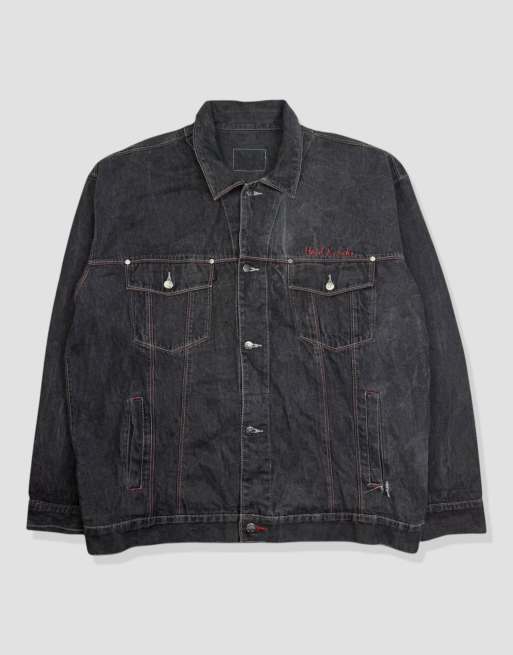 Vintage size XXL School of Hard Knocks denim jacket in grey, 2 of 4