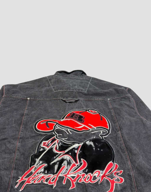 Vintage size XXL School of Hard Knocks denim jacket in grey, 3 of 4