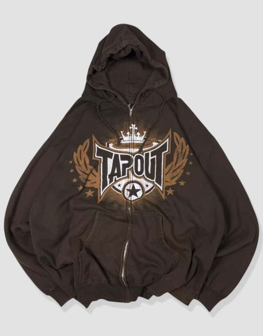 Vintage size XXL Tapout hoodie in brown
