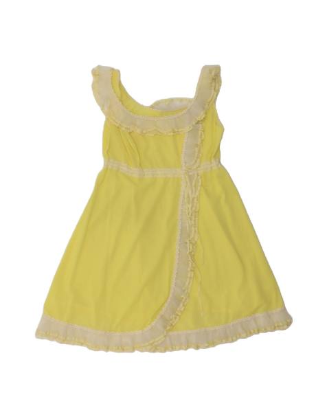 Vintage Sleeveless A-line Dress UK 10 Small In Yellow - view 1