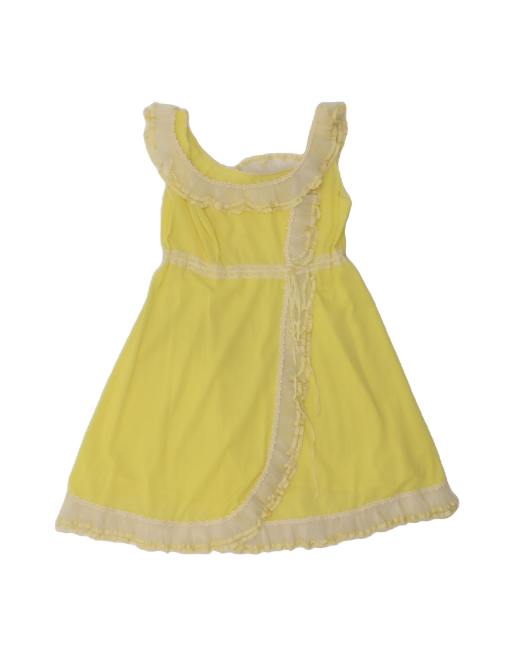 Vintage Sleeveless A-line Dress UK 10 Small In Yellow