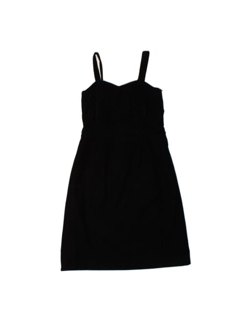 Vintage Sleeveless A-line Dress UK 12 Medium In Black