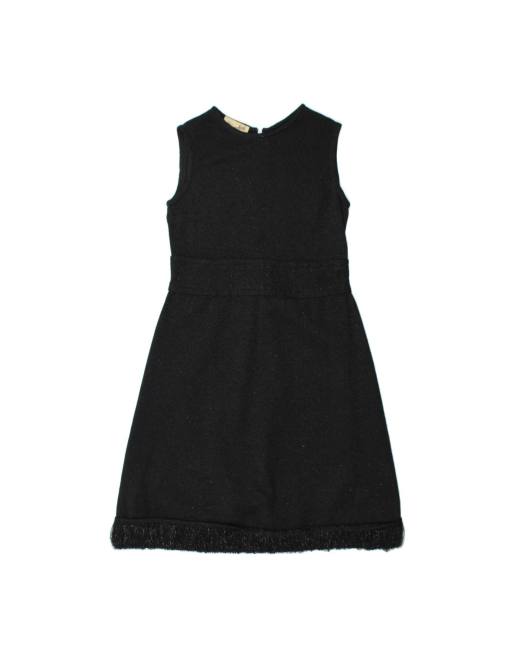 Vintage Sleeveless A-line Dress UK 12 Medium In Black