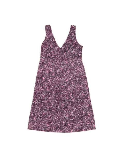 Vintage Sleeveless A-line Dress UK 12 Medium In Purple Floral - view 1