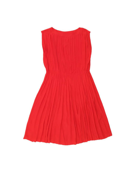 Vintage Sleeveless A-line Dress UK 16 Large In Red