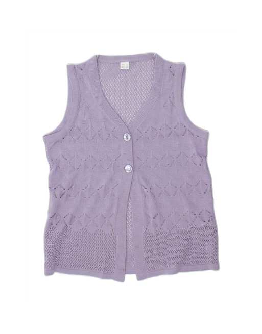 Vintage Sleeveless Cardigan Sweater EU 38 Medium In Purple