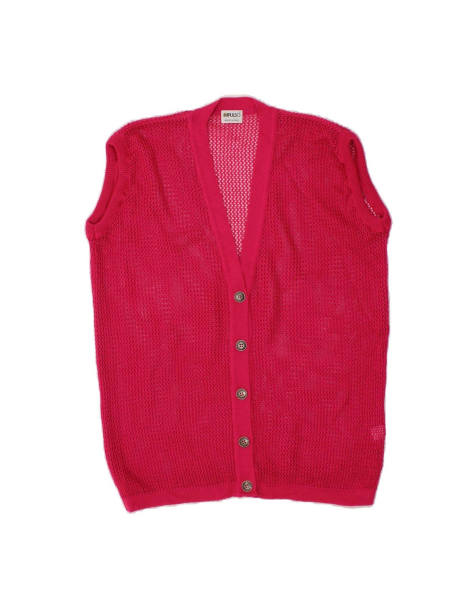 Vintage Sleeveless Cardigan Sweater UK 16 Large In Pink - view 1