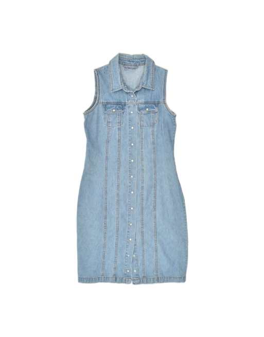 Vintage Sleeveless Denim Dress EU 36/38 Small In Blue
