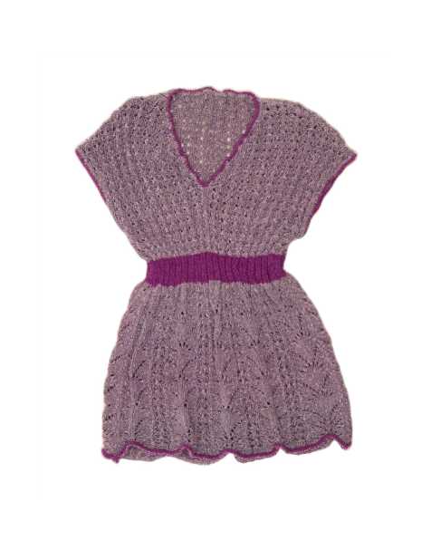 Vintage Sleeveless Jumper Dress UK 4 XS In Purple - view 1