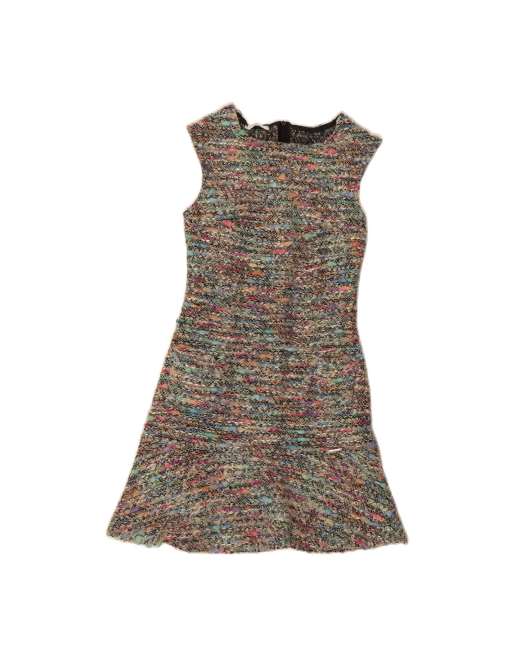 Vintage Sleeveless Jumper Dress UK 8 Small In Multicoloured Flecked