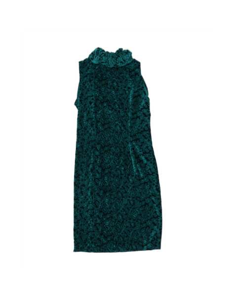 Vintage Sleeveless Maxi Dress UK 12 Medium In Green Floral - view 1