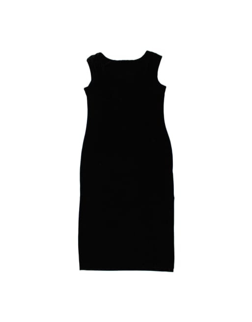 Vintage Sleeveless Maxi Dress UK 14 Medium In Black