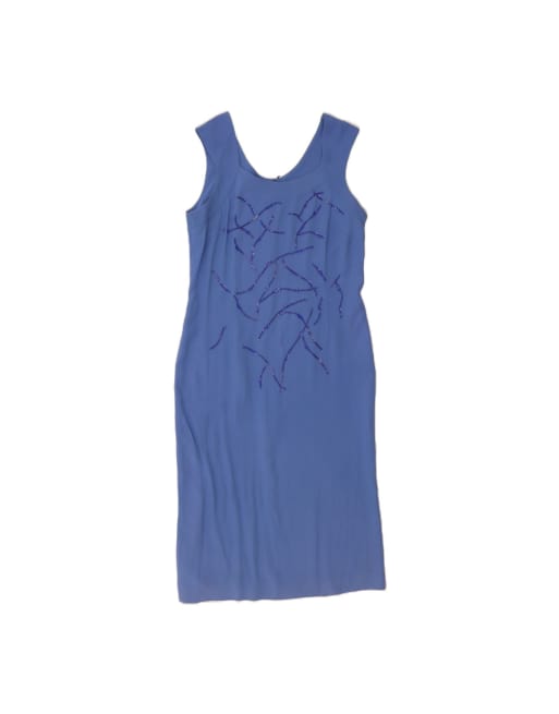 Vintage Sleeveless Sheath Dress It 46 Large In Blue
