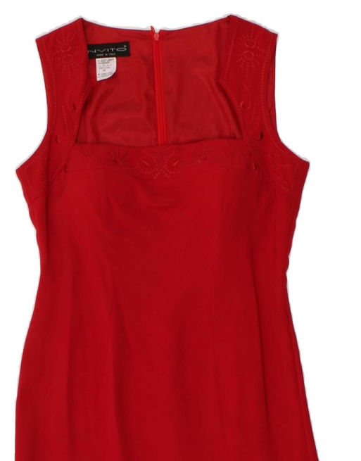 Vintage Sleeveless Sheath Dress It 46 Large In Red, 3 of 4