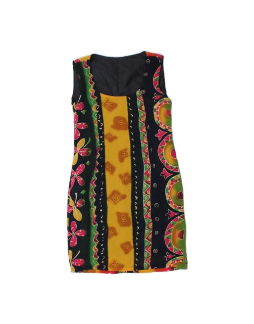 Vintage Sleeveless Sheath Dress UK 10 Small In Multicoloured Floral