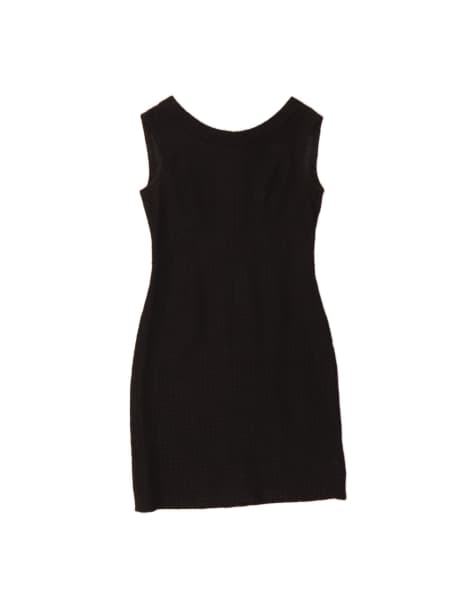 Vintage Sleeveless Sheath Dress UK 12 Medium In Black - view 1