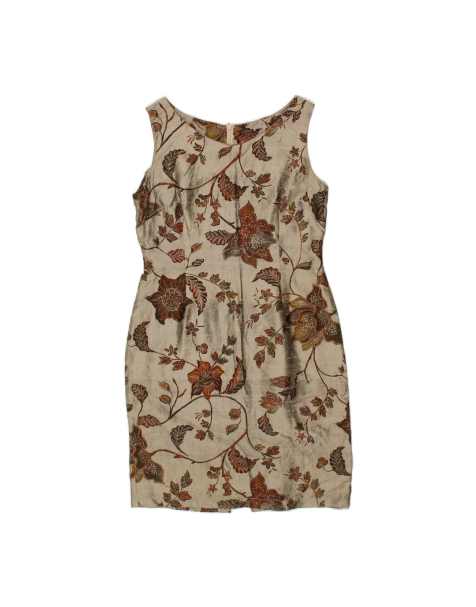 Vintage Sleeveless Sheath Dress UK 12 Medium In Grey Floral - view 1