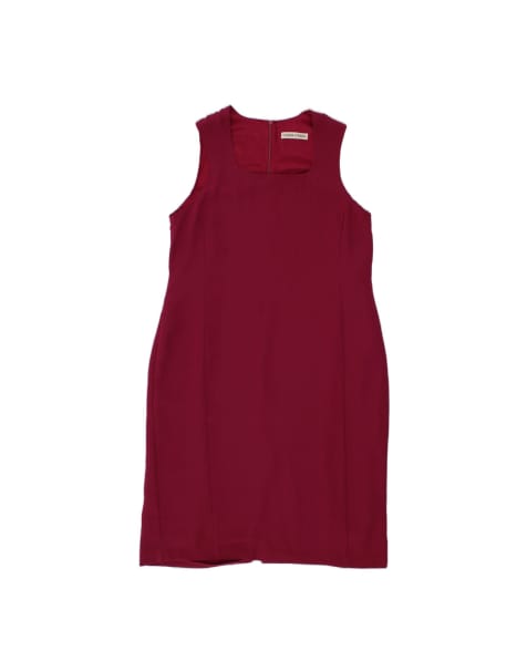 Vintage Sleeveless Sheath Dress UK 14 Large In Burgundy - view 1