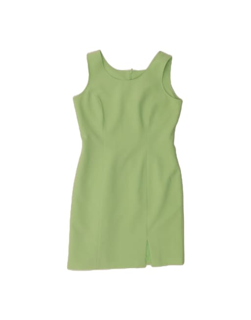 Vintage Sleeveless Sheath Dress UK 14 Large In Green