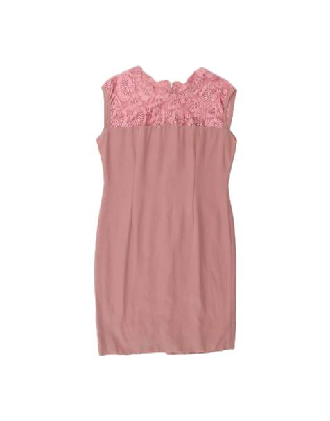 Vintage Sleeveless Sheath Dress UK 14 Medium In Pink Floral - view 1