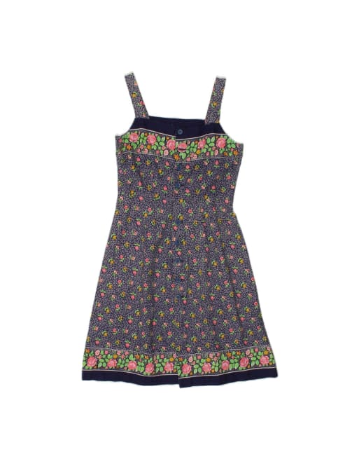 Vintage Sleeveless Sundress UK 10 Small In Blue Floral