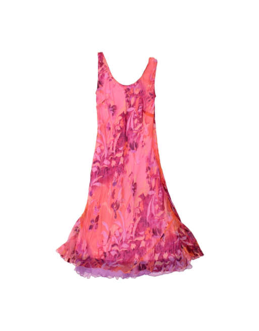 Vintage Sleeveless Sundress UK 14 Medium In Pink Floral