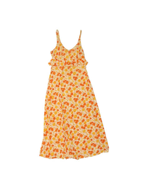 Vintage Sleeveless Sundress UK 14 Medium In Yellow Floral - view 1