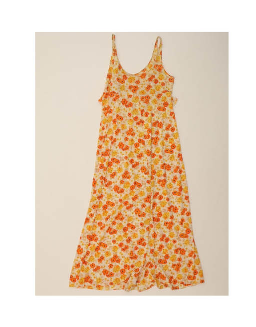 Vintage Sleeveless Sundress UK 14 Medium In Yellow Floral, 2 of 4