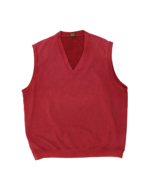 Vintage Sleeveless Sweatshirt Jumper 2XL In Burgundy - view 1