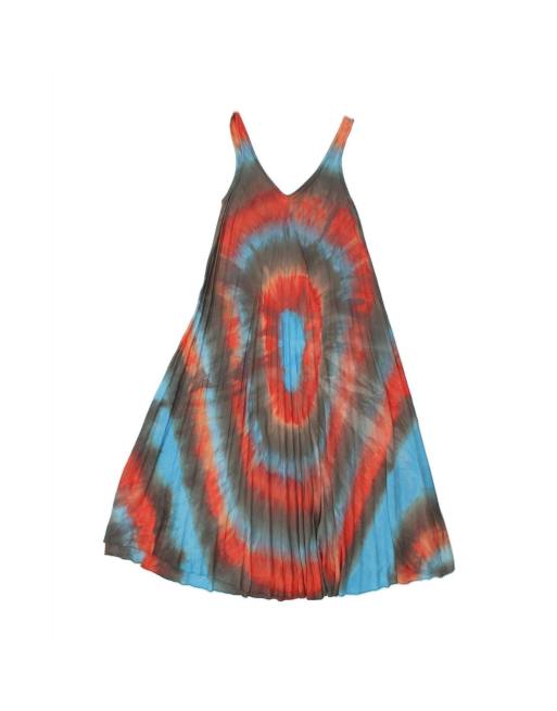 Vintage Sleeveless Tent Dress UK 12 Medium In Multicoloured Tie Dye