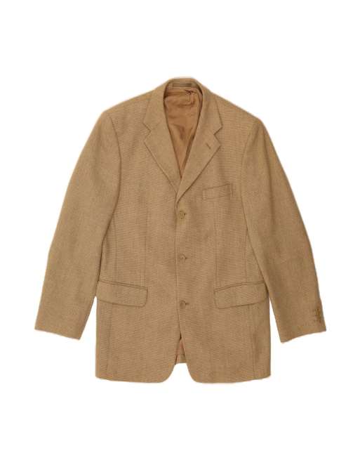 Vintage Slim 3 Button Blazer Jacket UK 42 XL In Brown