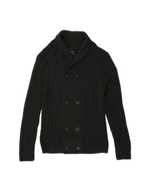 Vintage Slim Fit Cardigan Sweater XL In Grey