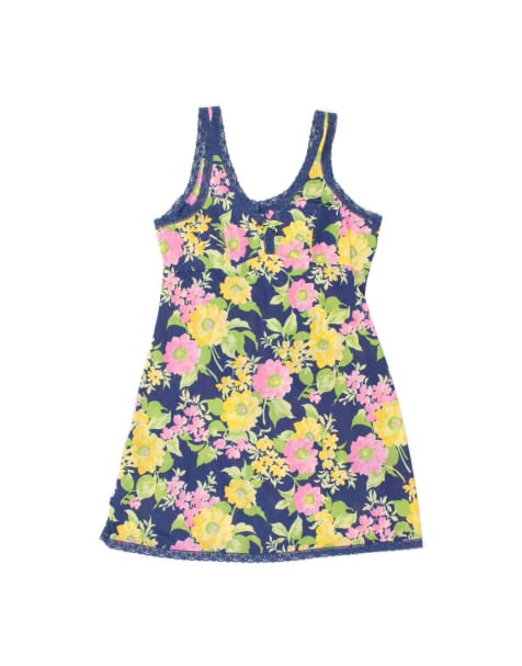 Vintage Slip Dress UK 10 Small In Blue Floral - view 1