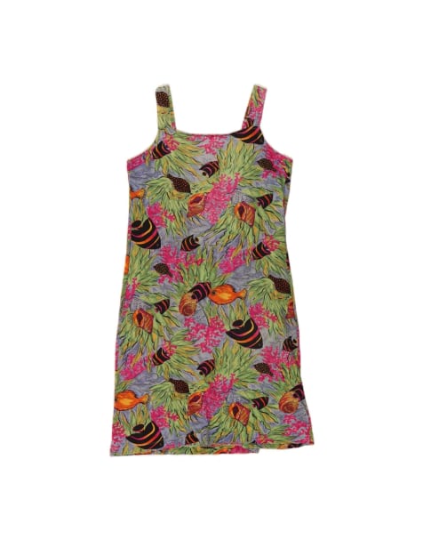 Vintage Slip Dress UK 12 Medium In Multicoloured Animal Print - view 1