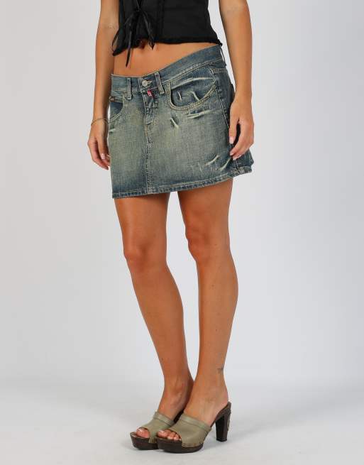 Vintage Sly S denim mini skirt in light blue, 2 of 4