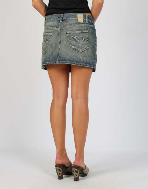 Vintage Sly S denim mini skirt in light blue, 4 of 4