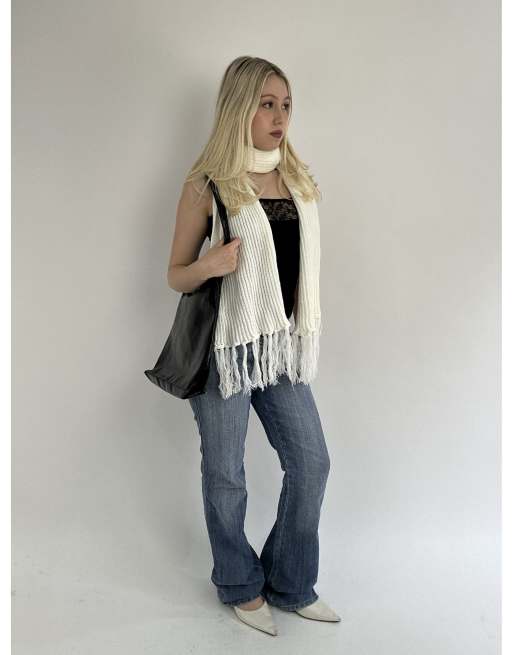 Vintage small fitted vest top in black, 4 of 4