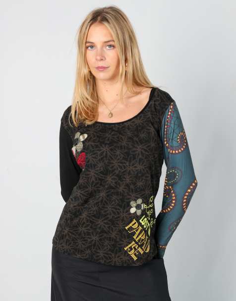 Vintage Smash! M long sleeve top in brown - view 1
