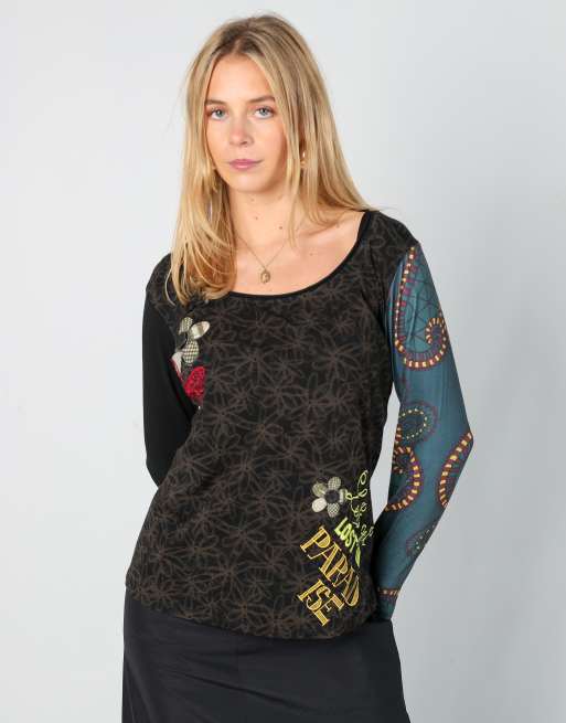 Vintage Smash! M long sleeve top in brown