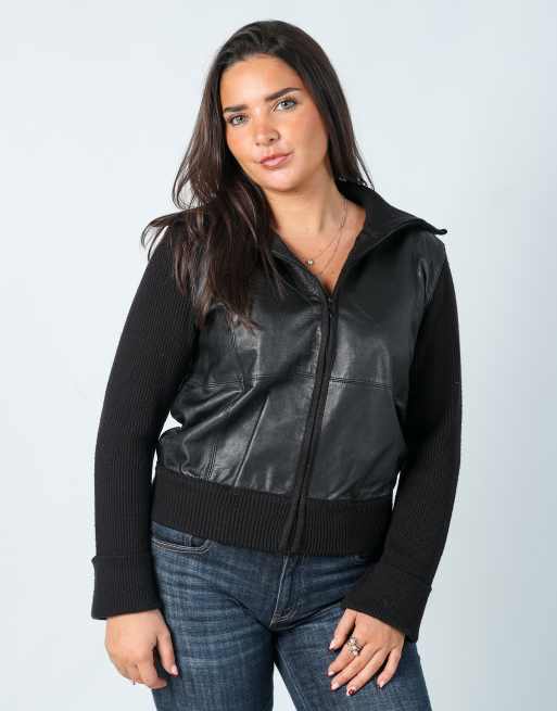 Vintage SniffeTricot Trend S leather jacket in black