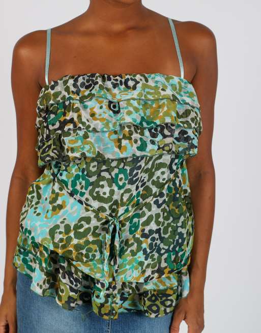 Vintage SNOB M cami in dark green, 4 of 4