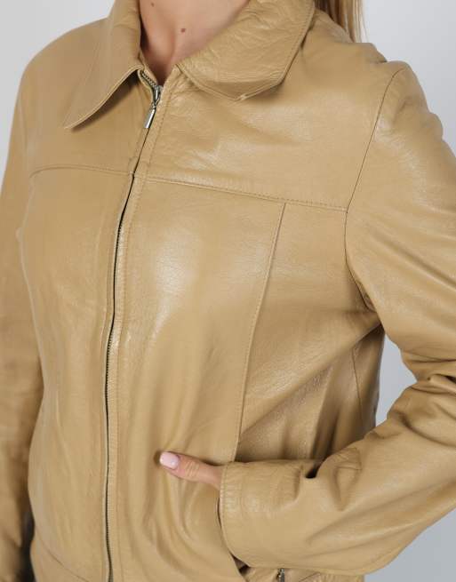 Vintage Society S leather jacket in tan, 4 of 4