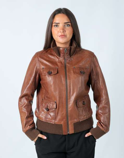 Vintage S.Oliver 12 leather jacket in tan - view 1